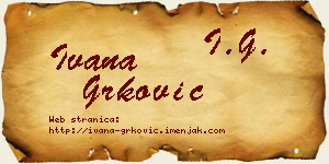 Ivana Grković vizit kartica